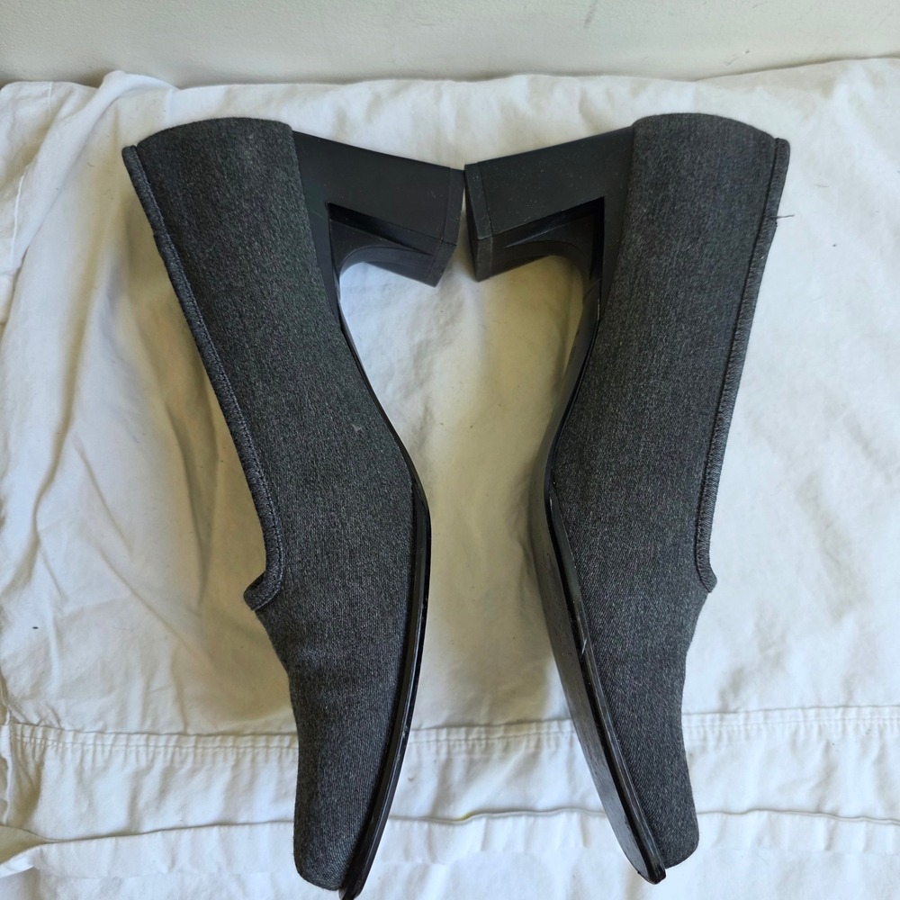 Liz Claiborne McAllister II VTG 90s CBK Square Toe Block Heel Pumps Grey 7.5M - Picture 5 of 8